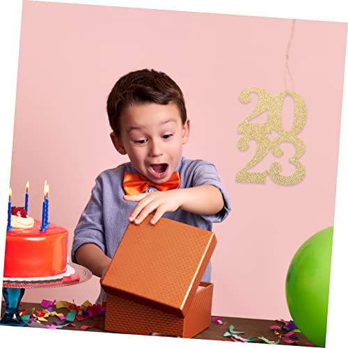 VOSAREA 24pcs 2023 2023 Graduation Ornament New Year Decors Blue Confetti Glitter Class of 2023 Cutout Glitter VOSAREA