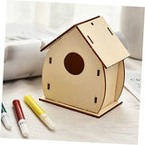 COHEALI 12 pcs Christmas Wooden House Unfinished Wooden House Wooden Hanging House birdhouses for Outdoors Birdhouse kit Christmas Village House COHEALI