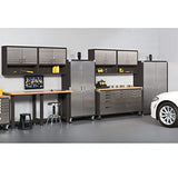 Seville Classics UltraHD Heavy Duty Rolling Cabinet Workbench Table w/Solid Wood Top, Workstation for Garage, Warehouse, Office, Workshop, 77" W x Seville Classics