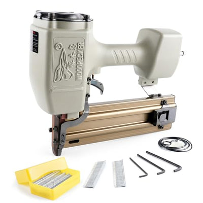Woodpecker ST64 14 Gauge 3/4" to 2-1/2" Pneumatic Concrete T Nailer Gun with 400pcs Concrete T Nails, Air Power Heavy Duty Concrete Nail Gun Brad