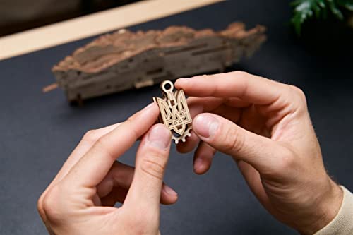 UGEARS Ghost of Kyiv Attacks 3D Wooden Puzzle - Wooden Mechanical Model Kit to Build - DIY Constructor with Gear Mechanism - Brain Teaser Building UGEARS