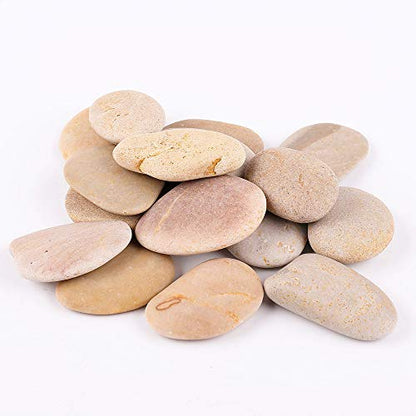 ROCKIMPACT 16 Painting Rocks Beige Color Oval Stones Natural River Rocks Smooth Surface for Painting Art Stone Kindness Rocks Art Stones Arts and - WoodArtSupply