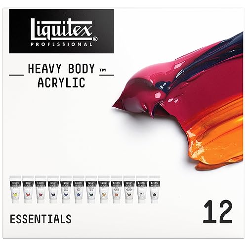 Liquitex Professional Heavy Body Acrylic Paint, 12 x 22ml (0.74-oz), Essentials Set - WoodArtSupply