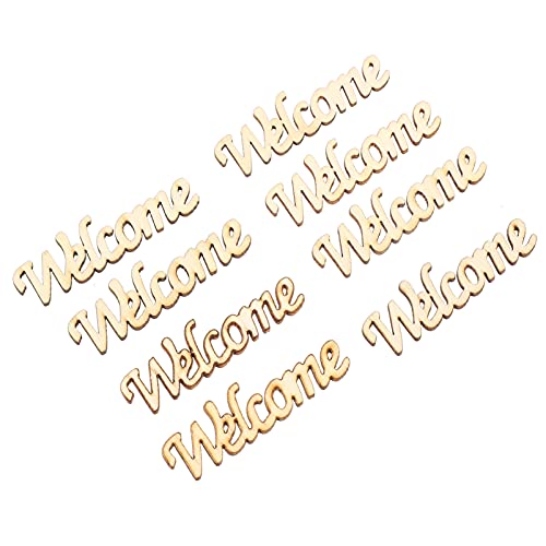 BESPORTBLE Front Door Garland 30pcs Welcome Wood Letters Unfinished Wood Sign Large Letter Cutouts Wooden Decoration for Home Porch Sign Wedding BESPORTBLE