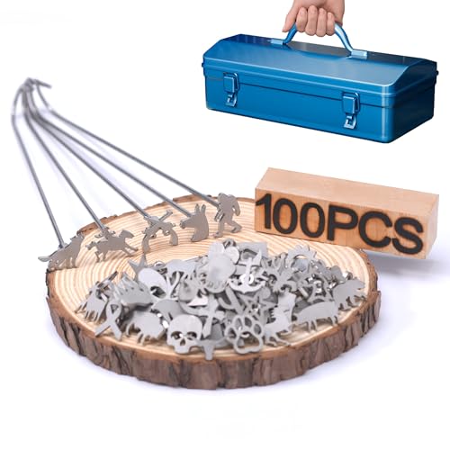 Custom PKPKAUT 100-Piece Mini Branding Iron Set for Hats, Wood, and Leather Crafting - WoodArtSupply