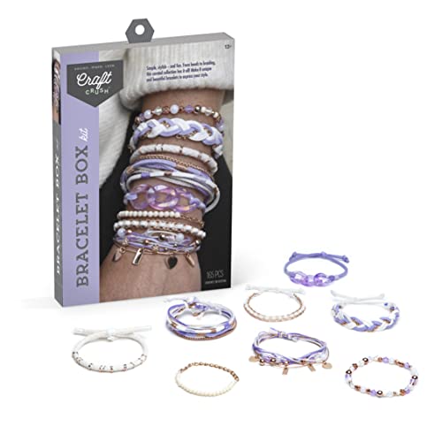 Craft Crush Bracelet Making Kit (Lilac) - Friendship Bracelet Maker Set - DIY Craft & Jewelry Making Kit for Kids, Teens, Tweens & Adults - Makes 8 Craft Crush