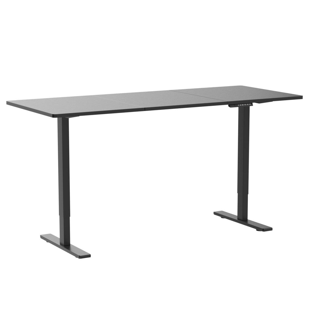 VIVO Electric Height Adjustable 71 x 30 inch Memory Stand Up Desk, Black Table Top, Black Frame, Standing Workstation with Preset Controller, 1B - WoodArtSupply