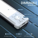 Under Cabinet Lights,40 LED Rechargeable Battery Operated Motion Sensor Light Indoor, 2 Pack Magnetic Dimmable Closet Lights, Wireless Under Counter MCGOR