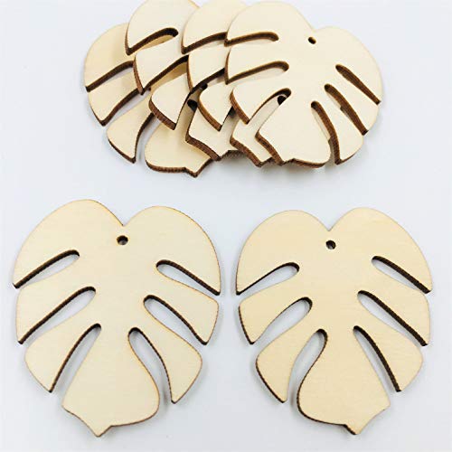 24PCS Wood Monstera Leaf Earring Blanks Laser Cut Shapes for Jewelry Making (Natural, 2'', 1'') - WoodArtSupply