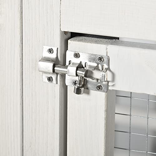 PawHut Wooden Chicken Coop Run for 6-10 Chickens, Hen House Add-On with Storage, Perches, 141.75" x 48" x 61", Gray PawHut