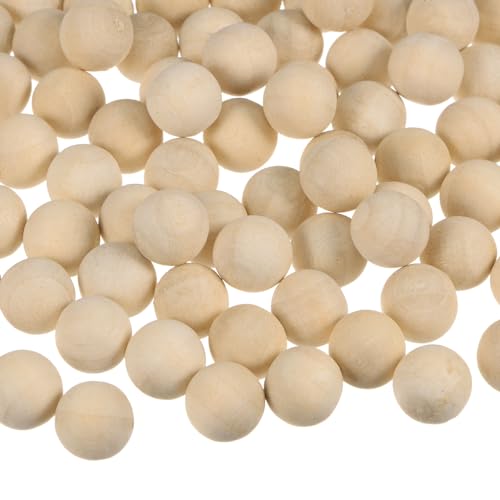 uxcell 300pcs Round Wood Balls 10mm Diameter Unfinished Solid Wooden Beads, Small Natural Craft Balls for DIY Craft Projects Art Ornaments