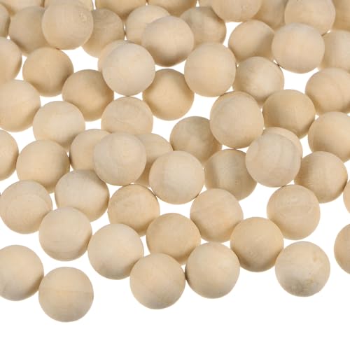 uxcell 300pcs Round Wood Balls 10mm Diameter Unfinished Solid Wooden Beads, Small Natural Craft Balls for DIY Craft Projects Art Ornaments - WoodArtSupply