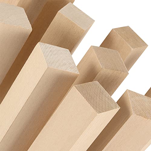 JAPCHET 12 Pieces 5 x 2 x 2 inch Basswood Carving Blocks, Natural Carving Blocks, Unfinished Basswood Blocks for Carving, Crafting and Whittling