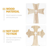 SEWACC 30pcs Cross Wood Jesus Wood Flower SEWACC