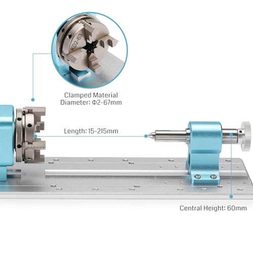 Genmitsu Rotary Module Kit for Prover XL 4030 V1/Prover XL 6050 Plus CNC Router Machine with NEMA23 Planetary Geared Stepper Motor, 4 Jaw Chuck, 10:1 - WoodArtSupply