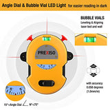 PREXISO Multi Surface Laser Level LED Light Vial, 30Ft Horizontal & Vertical Line Laser with Wall Mount Base, 2 Pins, 10 Sticker, 2 AA Batteries for Prexiso