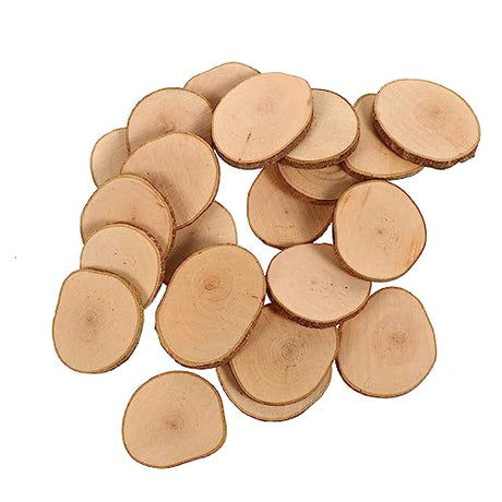 Abaodam 1 Set 40 Pcs Oval Wood Chips DIY Wood Chips Farmhouse Decoration DIY Cutout Embellishment Unfinished Wood Cutouts DIY Calendar Tag Wood Disk Abaodam