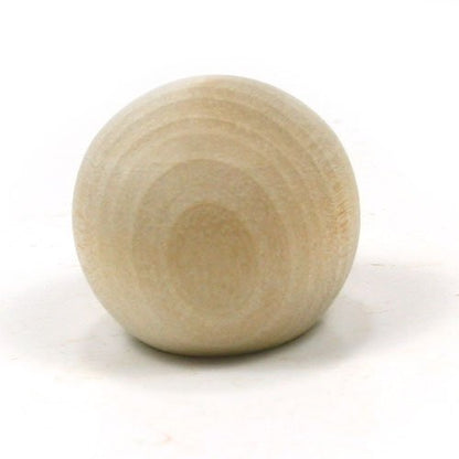 Mylittlewoodshop - Pkg of 6 - Ball with Flat Bottom - 2 inches in Diameter with 1-3/16 Flat Bottom Unfinished Wood(WW-WW-KBB200-6) - WoodArtSupply