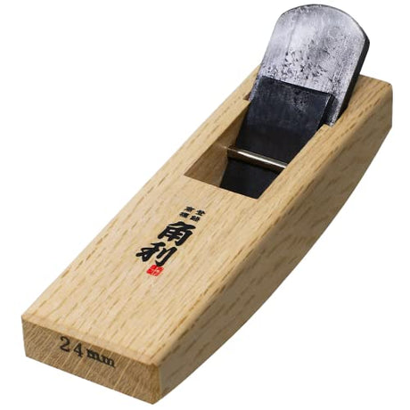 KAKURI Mini Hand Plane for Wood 24mm [Curved Sole] Made in JAPAN, Japanese Small Wood Planer Tool for Woodworking, Smoothing Curve, 4.8 x 1.4 x 1.5 KAKURI
