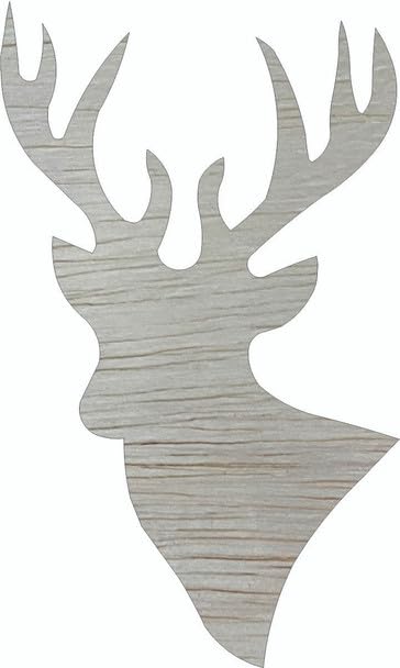 Deer Head Wooden Hunting Craft 18" Shape, Unfinished Wood Fall Cutout