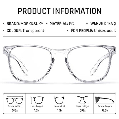 MORK&SUKY Safety Glasses, Stylish Goggles With No Fog Lense,Perfect Alternatives To Regular Protective Eyewear For Health Care Workers. (Transparent) - WoodArtSupply