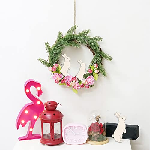 Easter Wooden Bunny Cutouts Unfinished Wooden Rabbit Cutouts Blank Bunny Wood Slices Ornaments for Christmas Wedding Birthday Party Easter Spring Zontween