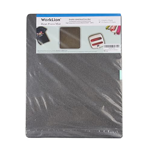 WORKLION Heat Press Mat 13"x17": Large Size Protective Resistant Fireproof Materials Heating Mat for Cricut Easypress/Easypress 2 in Vinyl HTV WORKLION