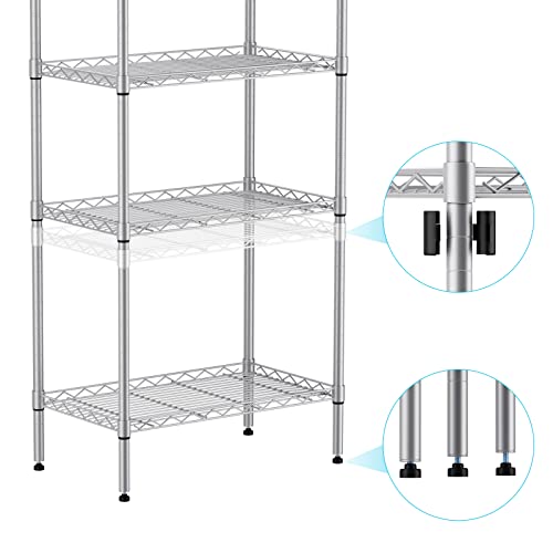 SINGAYE 5 Tier Storage Rack Wire Shelving Unit Storage Shelves Metal for Pantry Closet Kitchen Laundry 660Lbs Capacity 23.6" L x 14" W x 59.1" H - WoodArtSupply