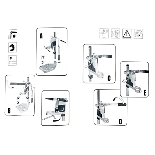 NICCOO Drill Press Stand For Hand Drill, Adjustable Bench Clamp Drill Press Floor Stand Workbench Repair Tool for Drilling Collet Workshop,Single - WoodArtSupply