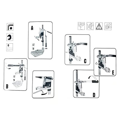 NICCOO Drill Press Stand For Hand Drill, Adjustable Bench Clamp Drill Press Floor Stand Workbench Repair Tool for Drilling Collet Workshop,Single - WoodArtSupply