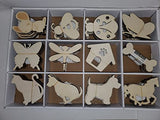 Darice 108 Piece Unfinished Wood Crafts, Pets and Insects Darice