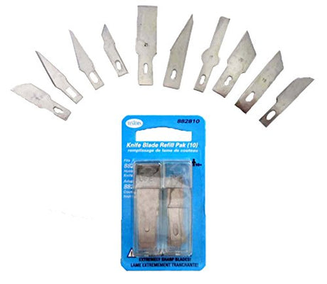 BLADE PRO 10 Piece Assorted Sizes & Shapes Crafting Blades For Knife | Steel Build For Sharp Precise Cutting | Great For Arts & Crafts HAWK IMPORTERS, INC