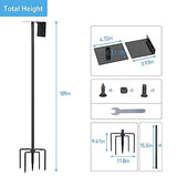 LOPANNY Bird House Pole, 1 Pack 109 Inch Heavy Duty Bird Feeder Pole Mount Kit with 5 Prongs Base for Outdoors, Adjustable Bird Feeder Stand for Wild LOPANNY