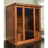 Radiant Saunas BSA1315 Cedar Elite 3-4 Person Infrared Sauna with 9 Carbon Heaters, Wood Blue Wave