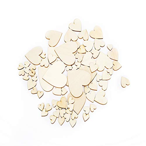 Healifty 25PCS Unfinished Wood Craft Wedding Wood Confetti Natural Wood Slice Wood Slice Craft DIY Wood Ornament Unfinished Wood Cutout DIY Calendar Healifty