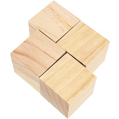 NINGWAAN 45 PCS 2 Inch Wooden Cubes, Unfinished Wood Craft Blocks, Square Wood Cubes Blank Wood Blocks for Puzzle Making, Crafts, and DIY Projects