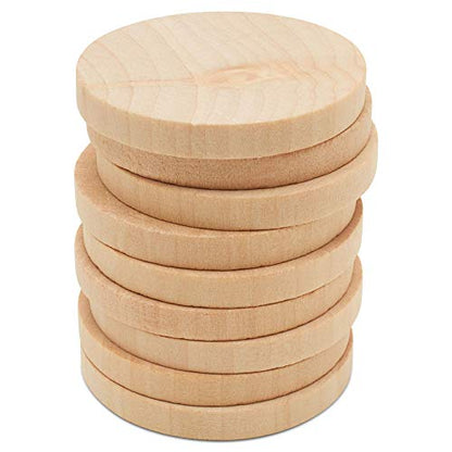 Wooden Circles 2 x 1/4 Inch Wooden Discs - 25 Pieces Ready to Paint and Decorate- Wood Burning -Jewelry Making, Crafts and DIY Projects - Easy to