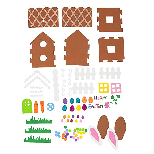 3D Easter Bunny House Craft Kit, Makes 12 Fun Express