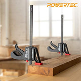POWERTEC 71596 24 Inch Bar Clamps with Spreader, Trigger Clamps for Woodworking, One-Handed Carpenter Quick Clamp Sets for Gluing, Wood Clamps for POWERTEC