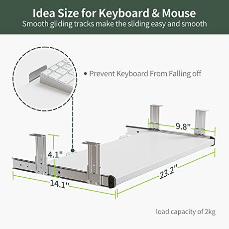 FEZIBO Standing Desk with Keyboard Tray, 55 × 24 Inches Electric Height Adjustable Desk, Sit Stand Up Desk, Computer Office Desk, White FEZIBO
