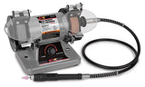 Performance Tool W50003 3-inch Portable Mini Bench Grinder and Polisher with Flexible Shaft and Accessories, 120W, 0-10000 RPM Performance Tool