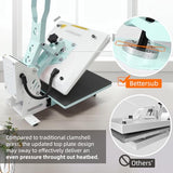 BetterSub Heat Press 15x15 inch Digital Heat Press Machine, Slide Out Industrial Quality T-Shirt Heat Transfer Machine Teal BetterSub