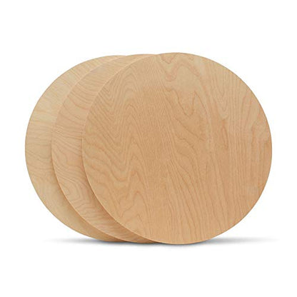 Wood Circles 16 inch 1/2 inch Thick, Unfinished Birch Plaques, Pack of 3 Wooden Circles for Crafts and Blank Sign Rounds, by Woodpeckers