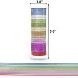 YUKUNTANG Skinny Glitter Paper Washi Tape Set 24 Rolls 12 Color Masking Tape for DIY Crafts Book Designs YUKUNTANG