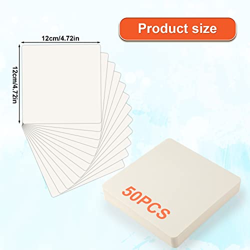 50 Sheets Blank Watercolor Cards, 4.7x4.7 Inch Watercolor Paper Cards Watercolor Cardstock Bulk for Beginners Artist Adults Kid Student Painting TOYMIS