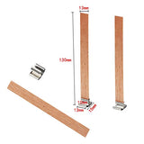 154Pcs Wood Candle Wicks, BENBO 5.1 X 0.5 Inch Smokeless Crackling Wooden Candle Wicks Natural Candle Wicks with Iron Stand Candle Warning Labels for BENBO