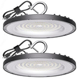 Yihuven 2 Pack UFO Led High Bay Light 150W(600W MH/HPS Equiv.), 21000lm, 5000K Daylight, IP65 Waterproof Commercial Light Fixture with 5' Cable US Yihuven