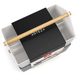 Arteza Plastic Portable Craft Storage Organizer, Pack of 2, Gray and Ivory, 3-Sectioned Plastic Basket with Handle, Caddy Organizer for Art Supplies, ARTEZA