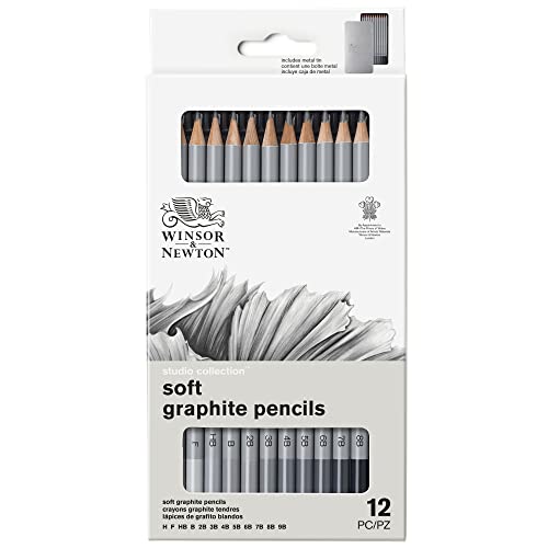 Winsor & Newton Studio Collection Artist Pencils, Graphite Pencils, Set of 12 - WoodArtSupply