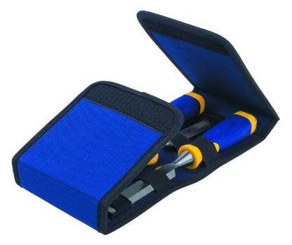 IRWIN Marples Chisel Set with Wallet, 3-Piece (1768781) , Blue - WoodArtSupply